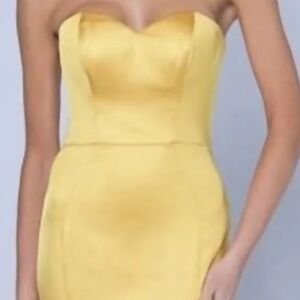 Bariano Victoria Sweetheart Strapless Gold Evening Gown - NWT